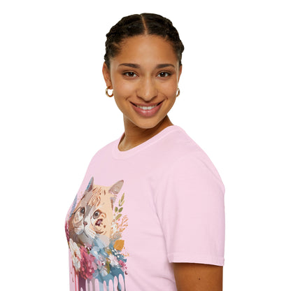 Cat Shirt Unisex Cat Tee Kitten Print Softstyle Gildan 64000