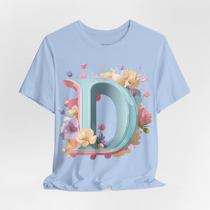 Natural Cotton Tee Shirt - Letters Collection - D Printify