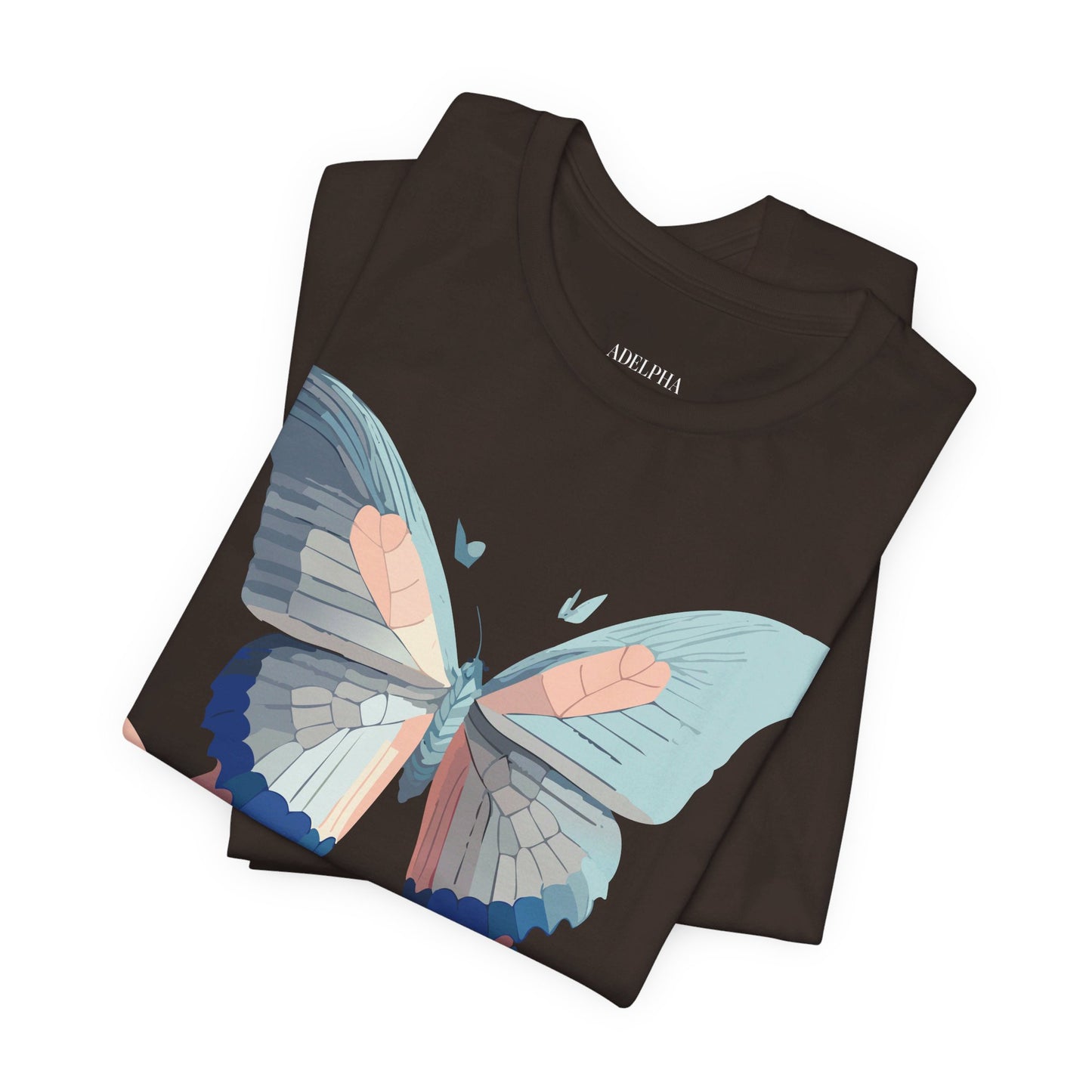 Natural Cotton Tee Shirt with Butterfly