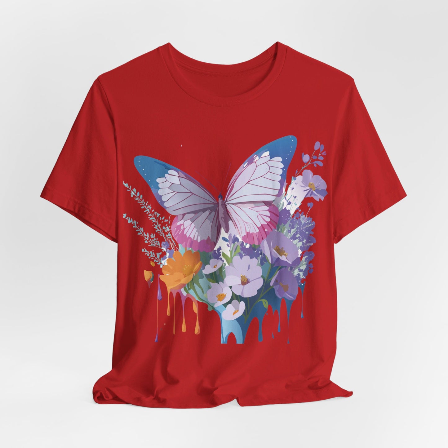 Natural Cotton Tee Shirt with Butterfly