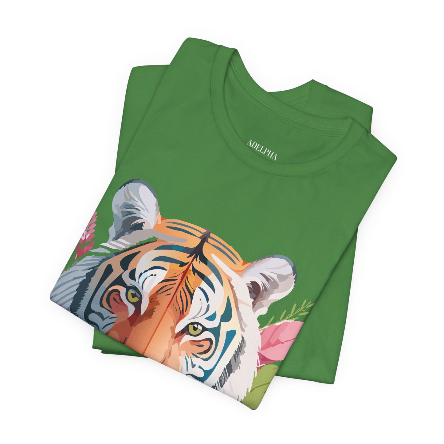 Natural Cotton Tee Shirt with Tiger