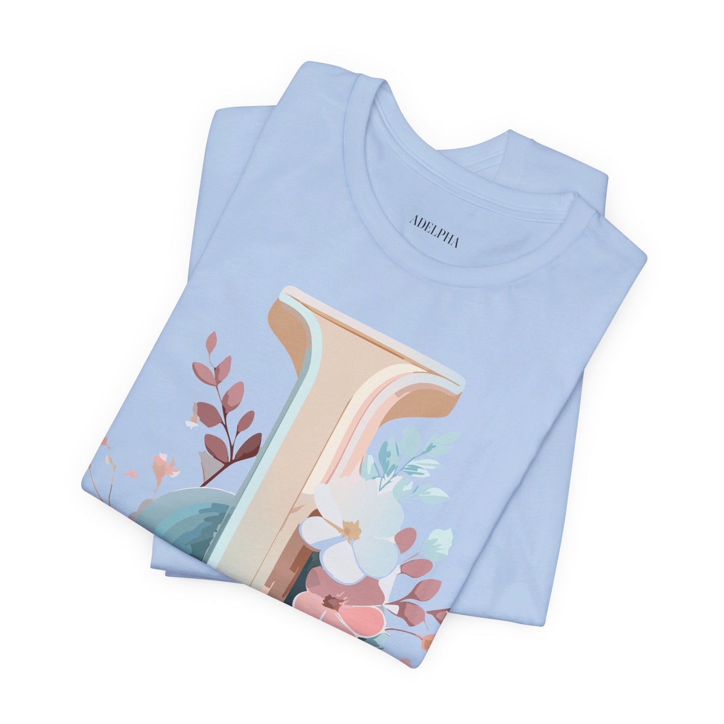 Natural Cotton Tee Shirt - Letters Collection - J