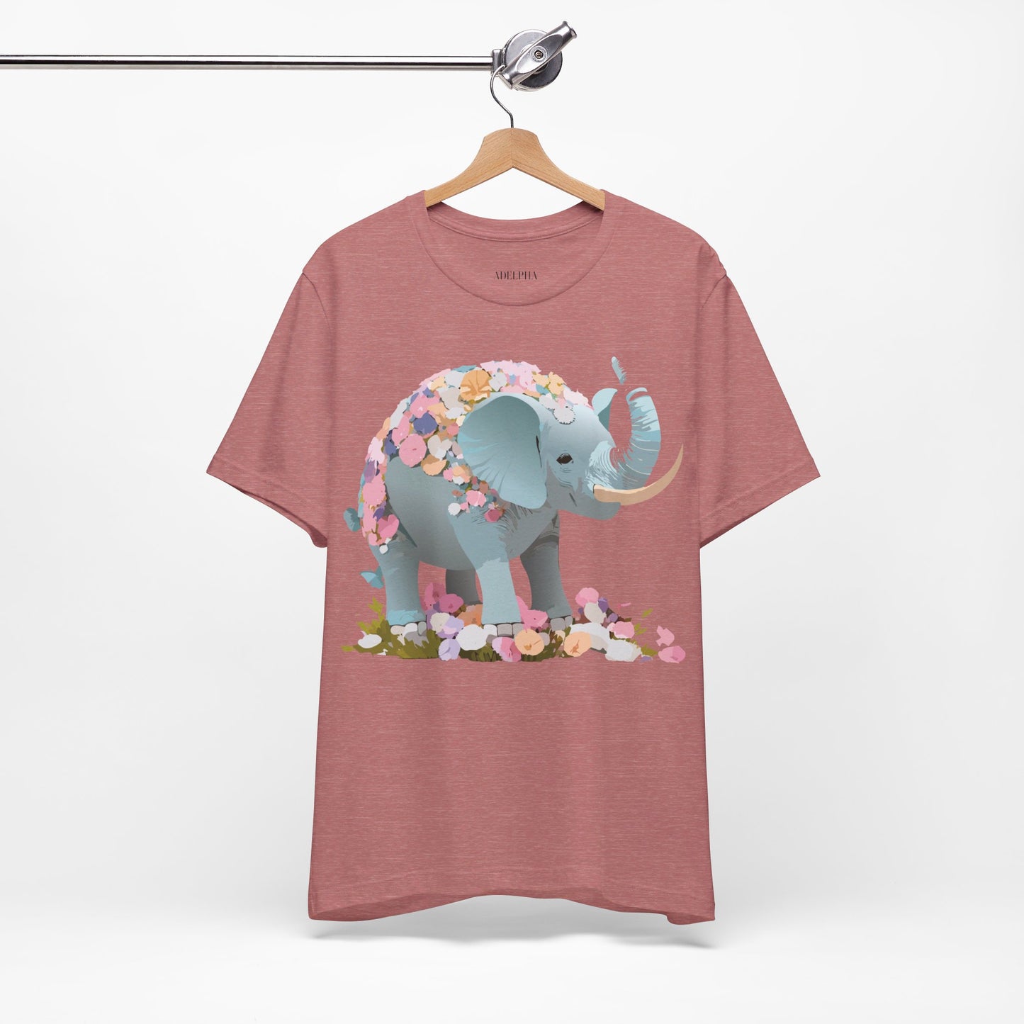 T-shirt en coton naturel avec motif éléphant