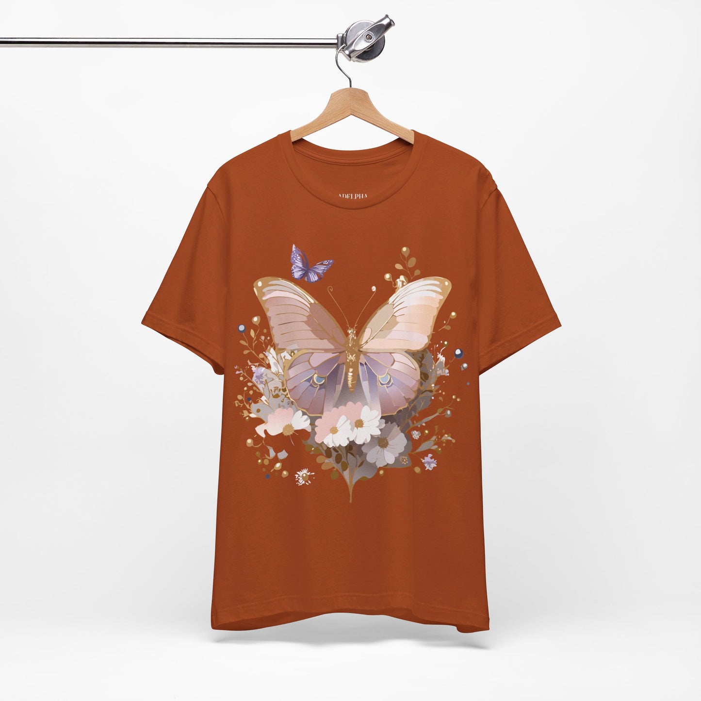 T-shirt en coton naturel avec papillon