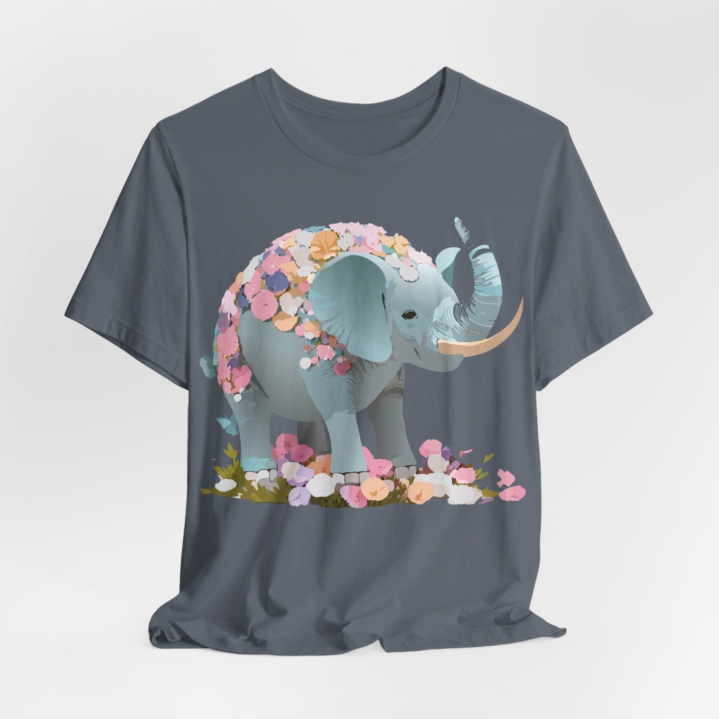 T-Shirt aus natürlicher Baumwolle mit Elefant