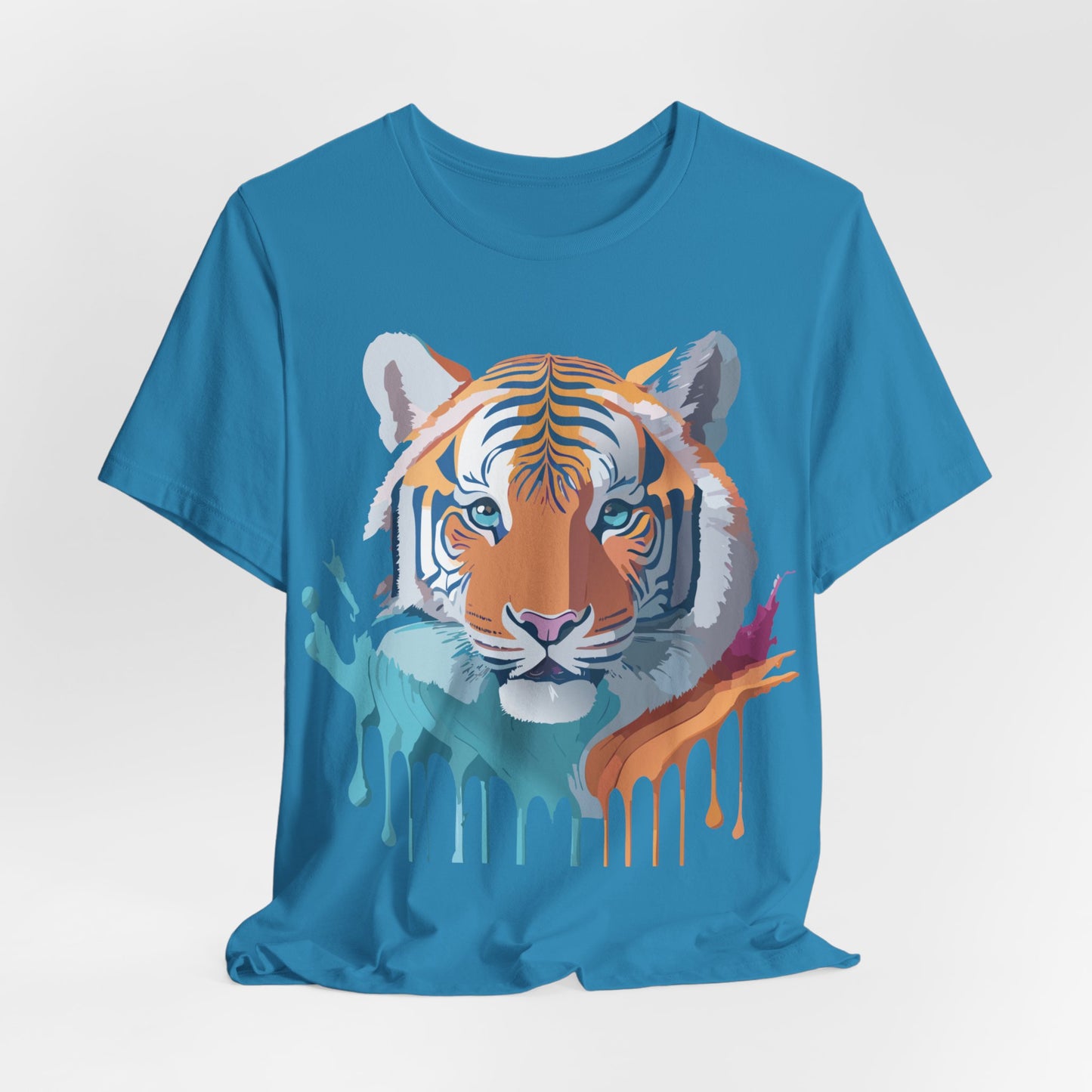 Natural Cotton Tee Shirt with Tiger