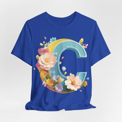 Natural Cotton Tee Shirt - Letters Collection - C Printify
