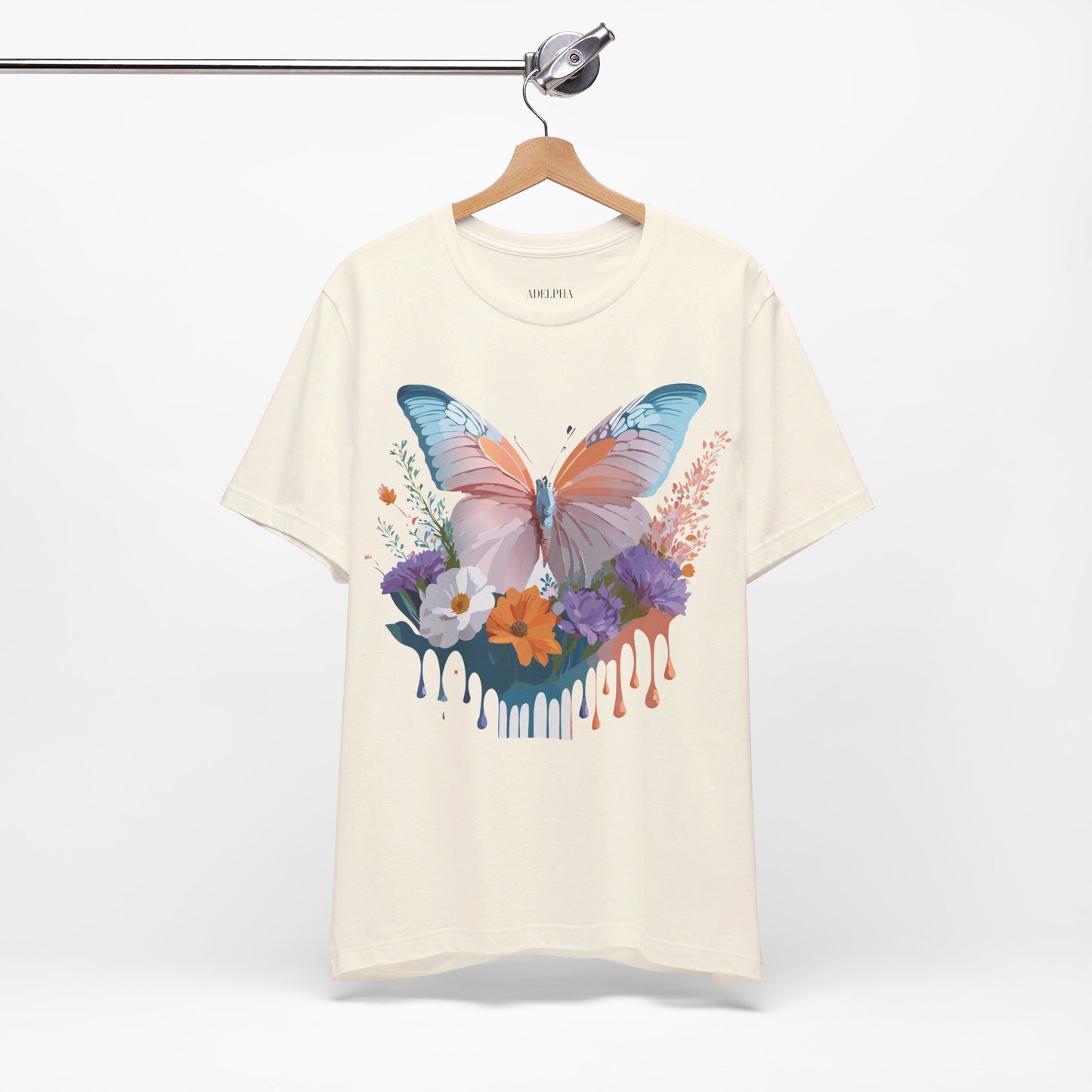 T-shirt en coton naturel avec papillon