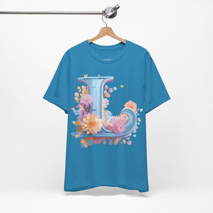 Natural Cotton Tee Shirt - Letters Collection - L Printify
