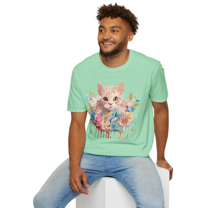 Unisex Cat Shirt Kitten Tee Cat Lover Tee Softstyle 64000 Gildan
