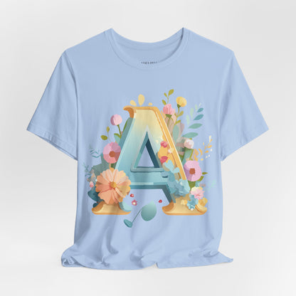 Natural Cotton Tee Shirt - Letters Collection - A Printify