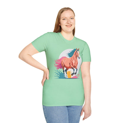 Unisex Horse Shirt Tee Gildan Softstyle 64000 Premium Ringspun Cotton