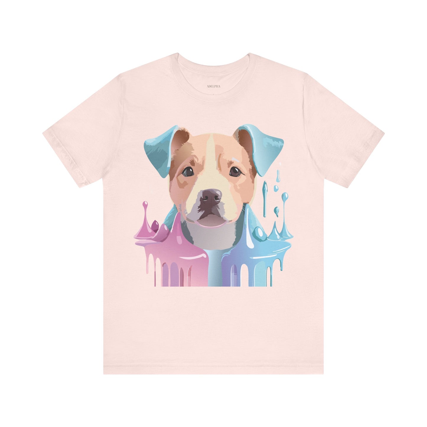 Natural Cotton Tee Shirt with Dog