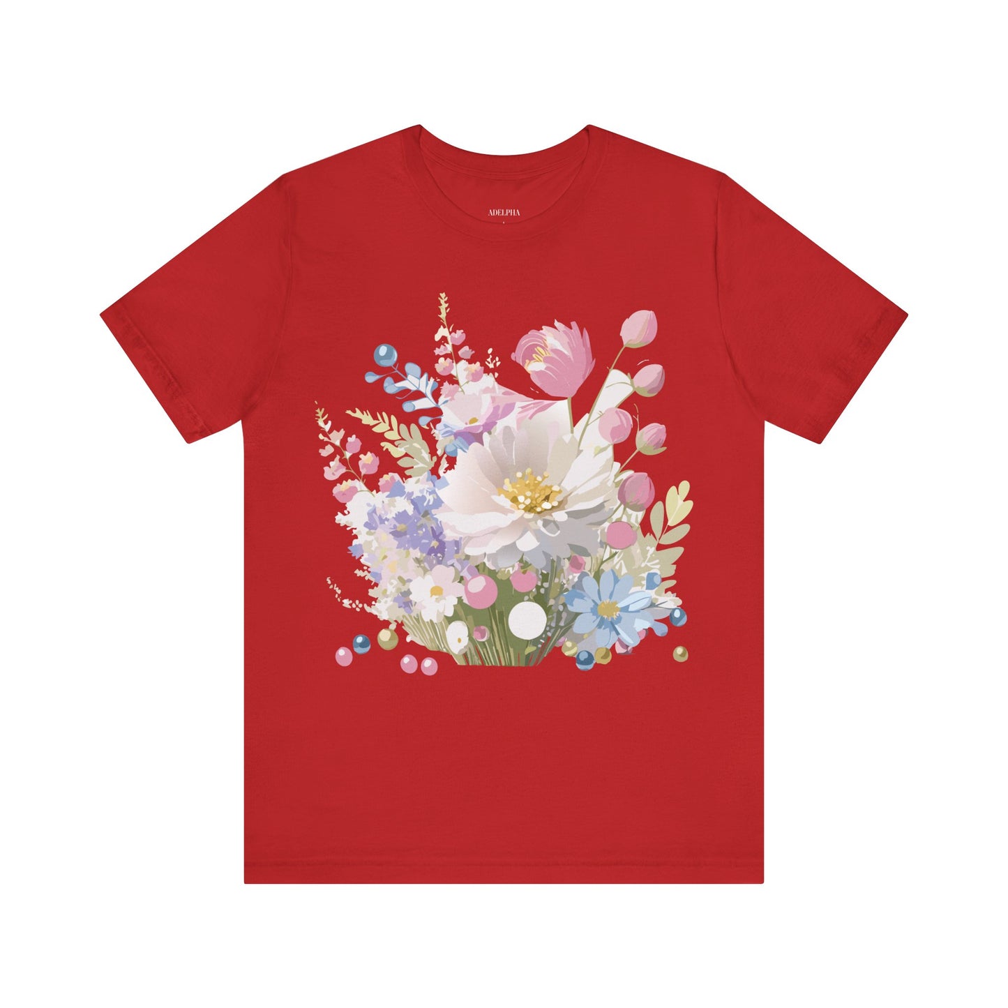 T-shirt en coton naturel avec fleurs