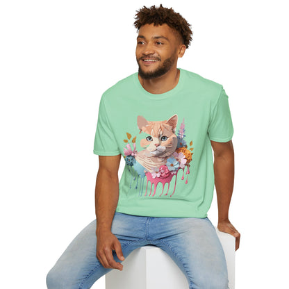 Cat Shirt Unisex Kitten Tee Softstyle Gildan 64000 Cotton Tee