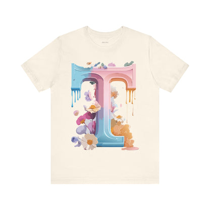 Natural Cotton Tee Shirt - Letters Collection - T Printify