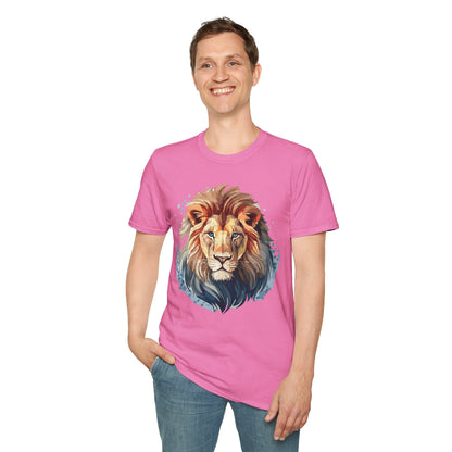 Unisex Lion Shirt Floral Lion Tee Gildan Softstyle 64000 Tee