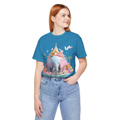Natural Cotton Tee Shirt with Elephant Printify