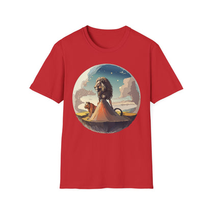 Lion Graphic T Shirt Unisex Softstyle 64000 Gildan 100 Percent Cotton Tee