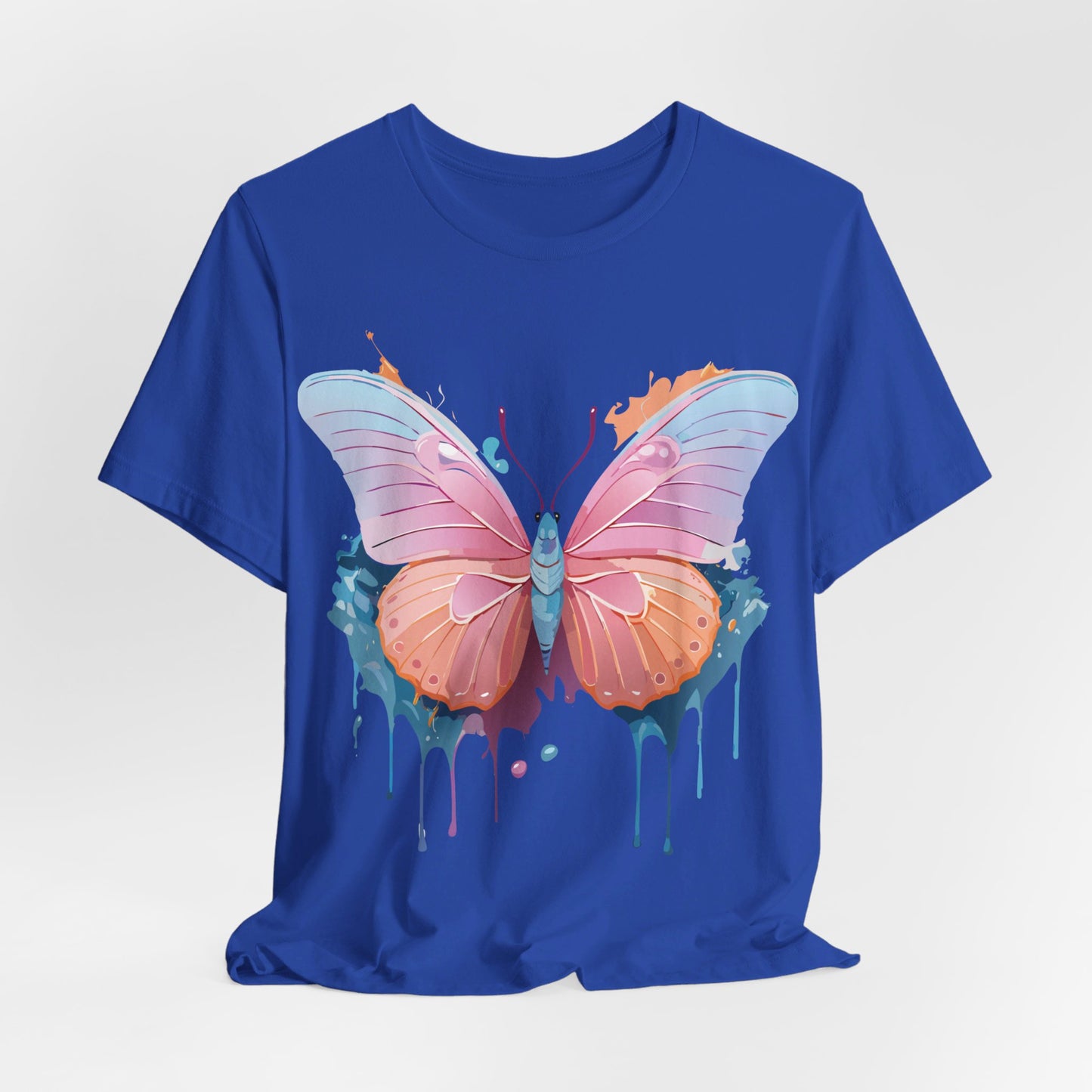 Natural Cotton Tee Shirt with Butterfly