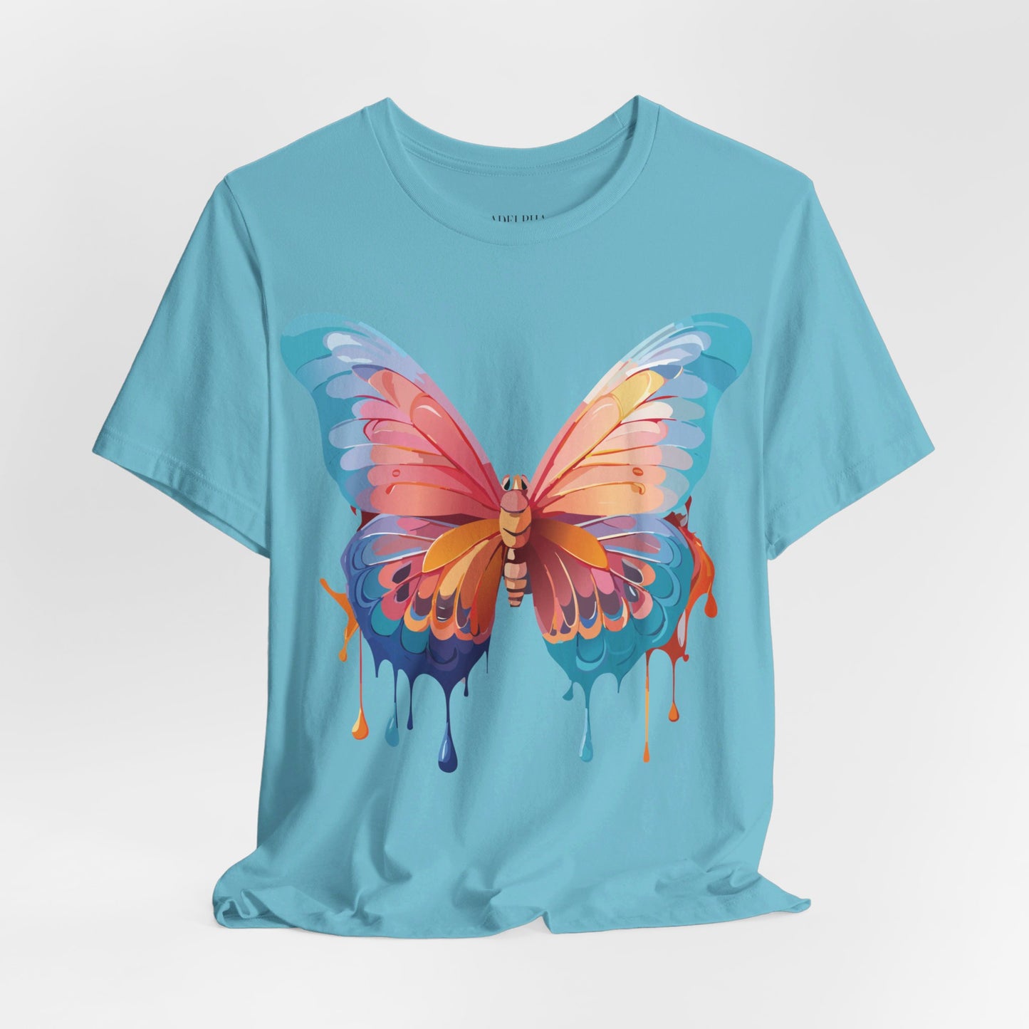 Natural Cotton Tee Shirt with Butterfly