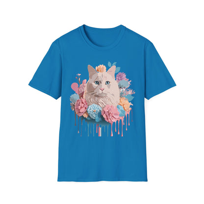 Cat Shirt Unisex Short Sleeve Cat Tee Kitten Design Gildan Softstyle 64000 Tee