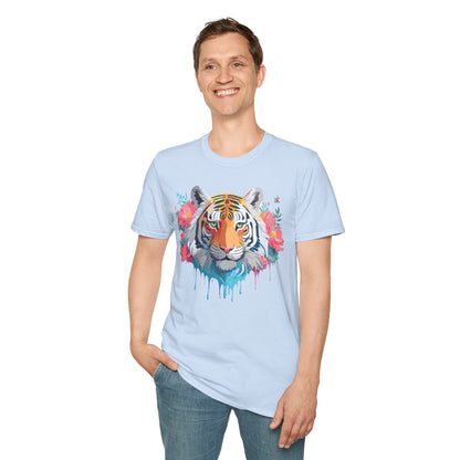 Tiger Shirt Unisex Animal Tee 100 Percent Ring Spun Cotton Softstyle