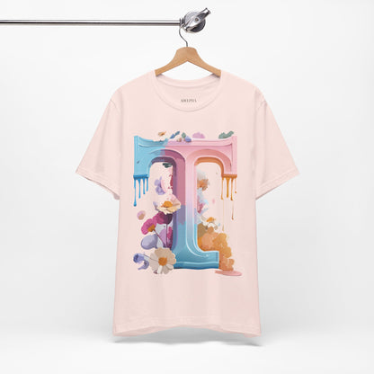 Natural Cotton Tee Shirt - Letters Collection - T Printify