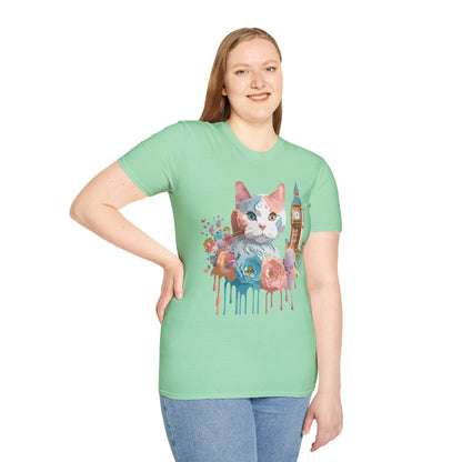 Cat Shirt Unisex Tee Softstyle 64000 Gildan Ring Spun Cotton