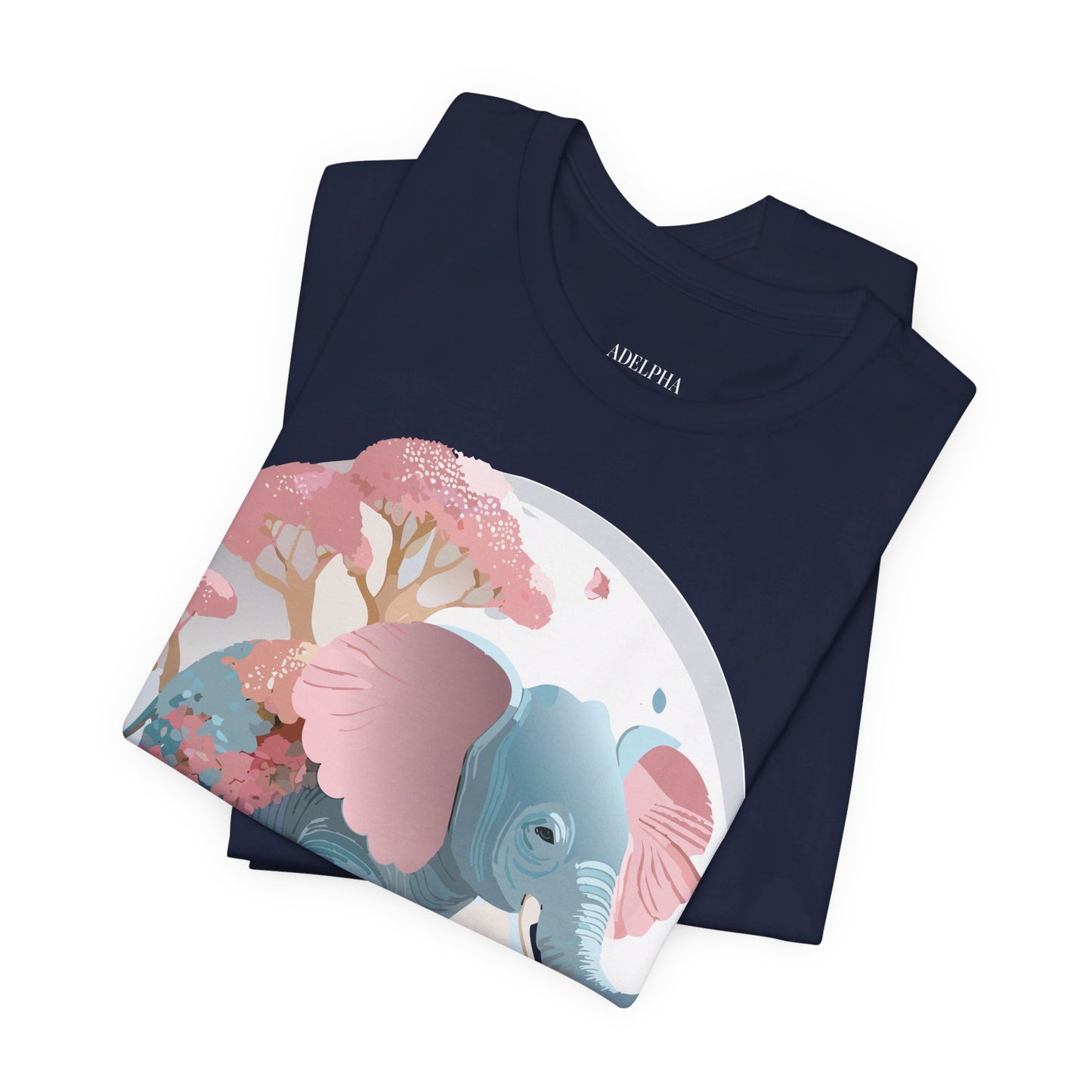 Natural Cotton Tee Shirt with Elephant