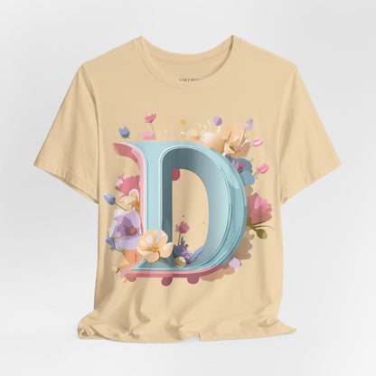 Natural Cotton Tee Shirt - Letters Collection - D Printify