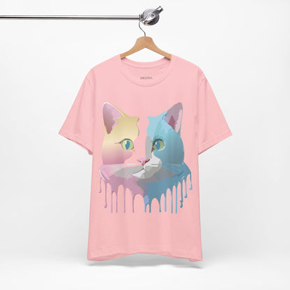 Natural Cotton Tee Shirt with Cat Printify