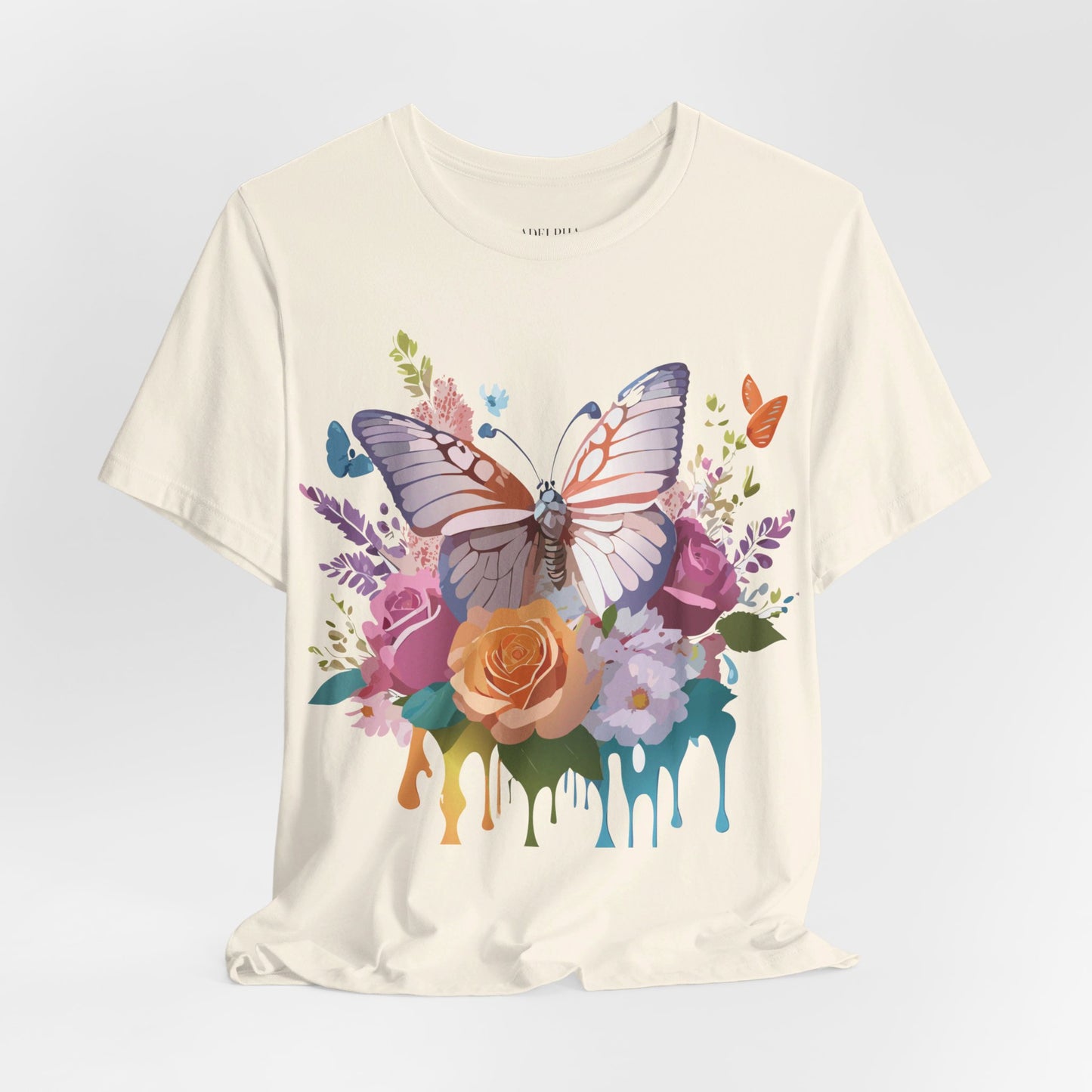 T-shirt en coton naturel avec papillon