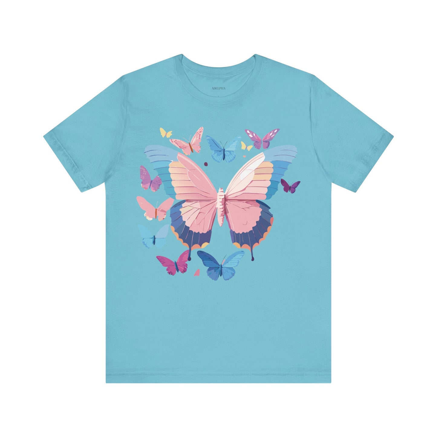 Natural Cotton Tee Shirt with Butterfly