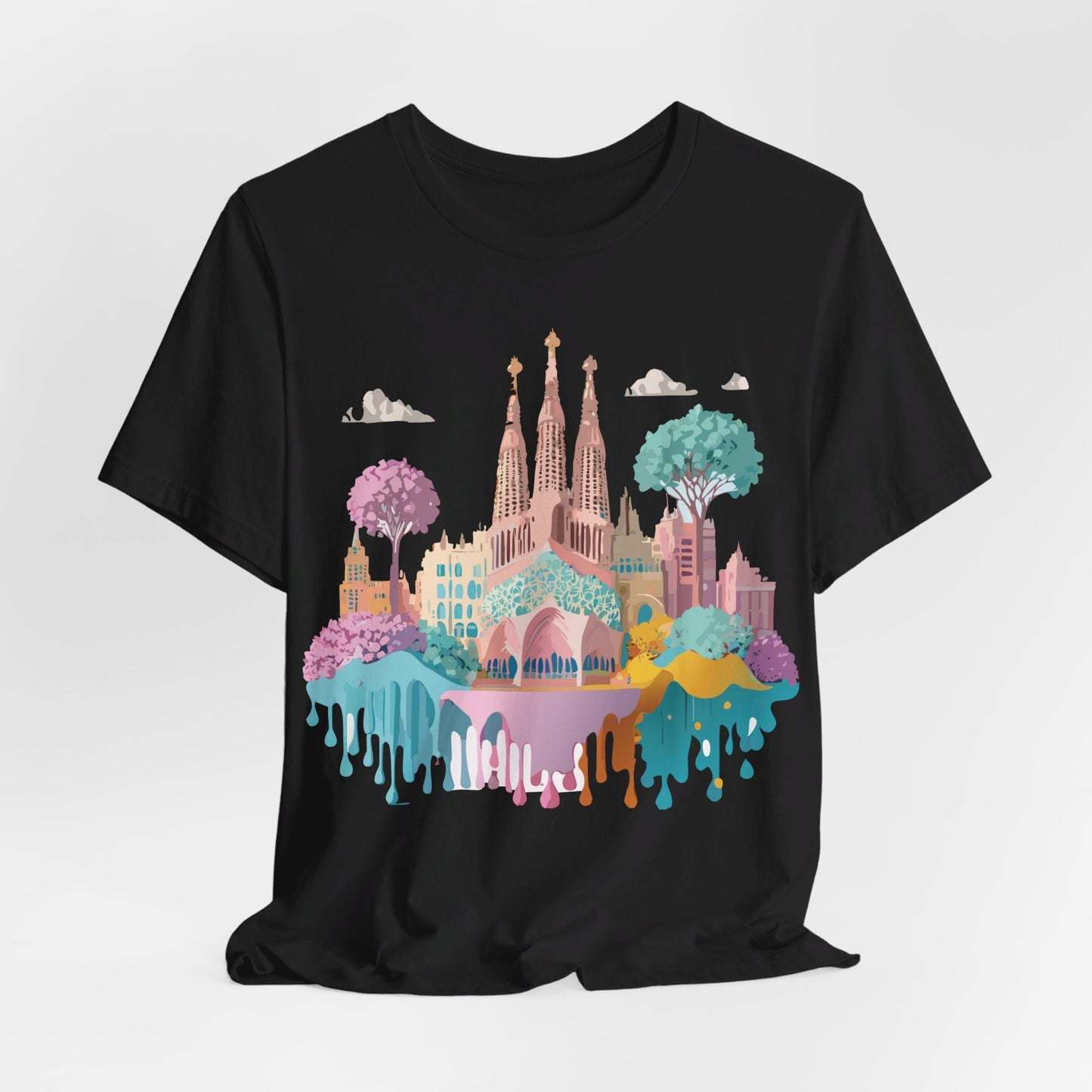 Natural Cotton Tee Shirt - Beautiful Places Collection - Barcelona