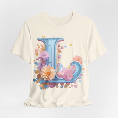 Natural Cotton Tee Shirt - Letters Collection - L Printify