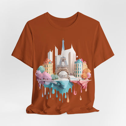 Natural Cotton Tee Shirt - Beautiful Places Collection - Paris Printify