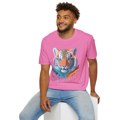Tiger Print Shirt Unisex Softstyle Tee 100 Percent Ring Spun Cotton