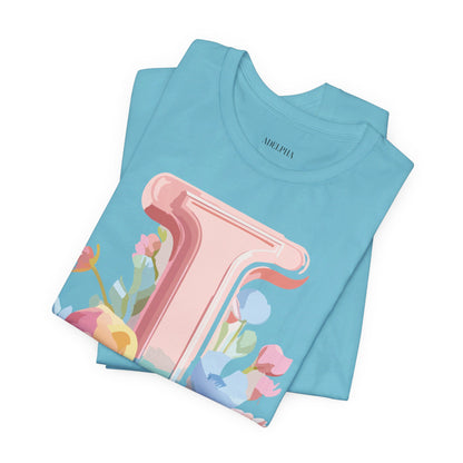 Natural Cotton Tee Shirt - Letters Collection - I Printify