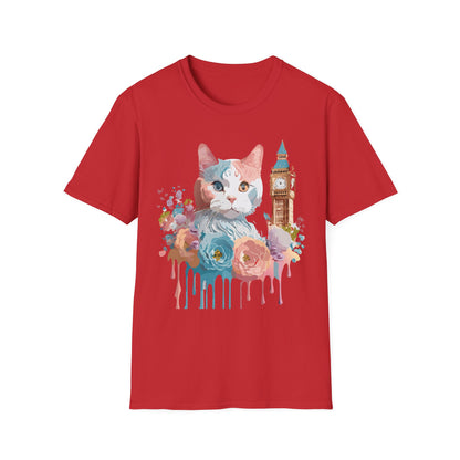 Cat Shirt Unisex Tee Softstyle 64000 Gildan Ring Spun Cotton