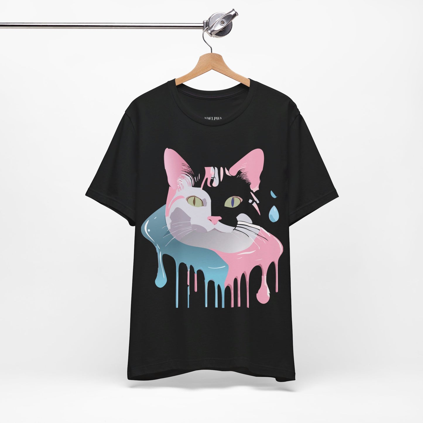 Natural Cotton Tee Shirt with Cat