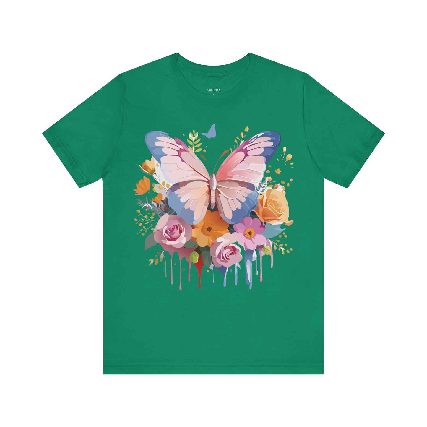 Natural Cotton Tee Shirt with Butterfly