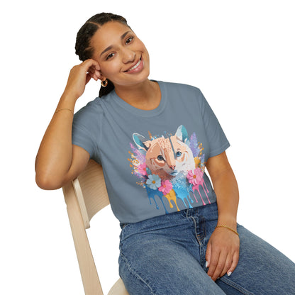 Unisex Cat Shirt Softstyle Tee 100 Percent Ring Spun Cotton Gildan 64000