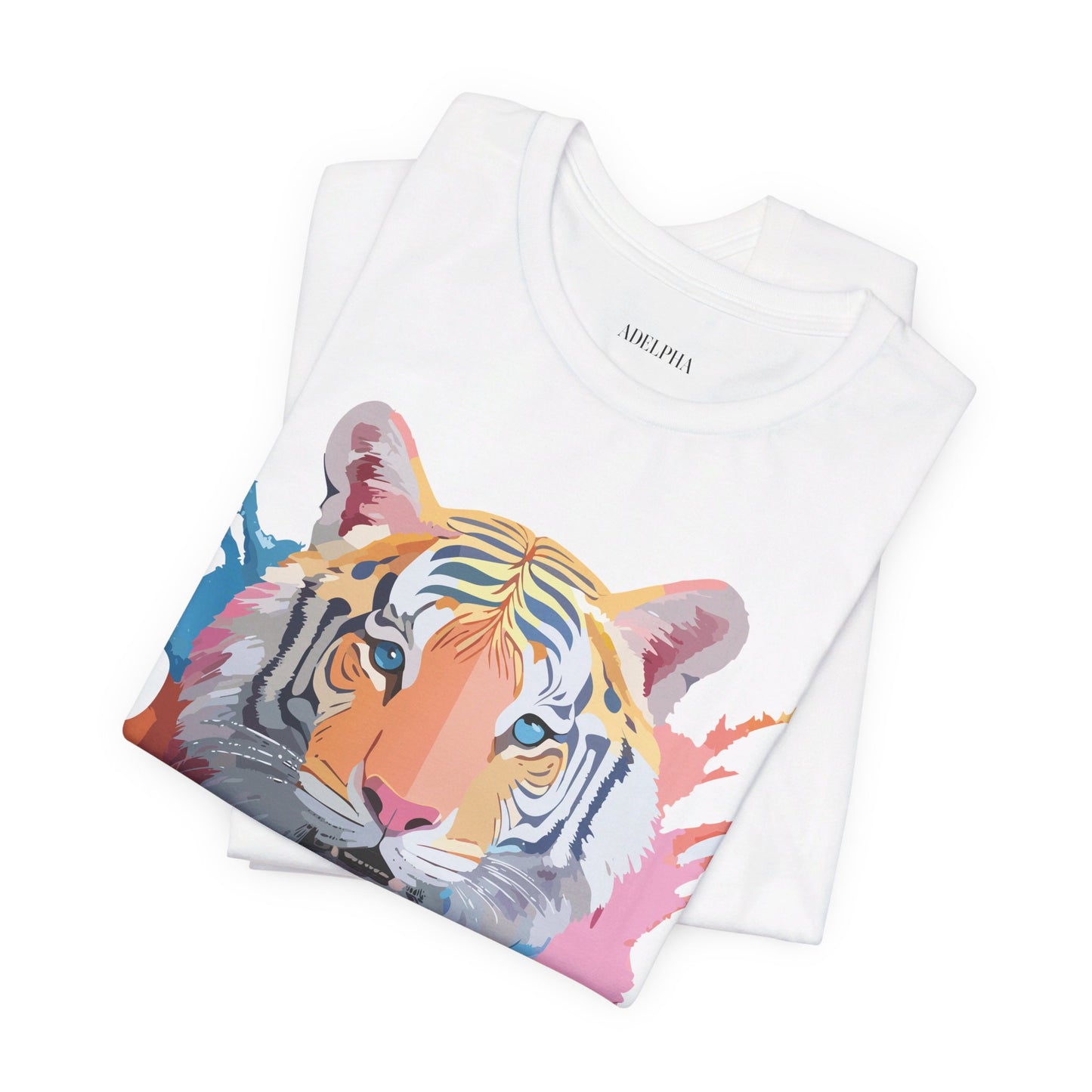 Natural Cotton Tee Shirt with Tiger