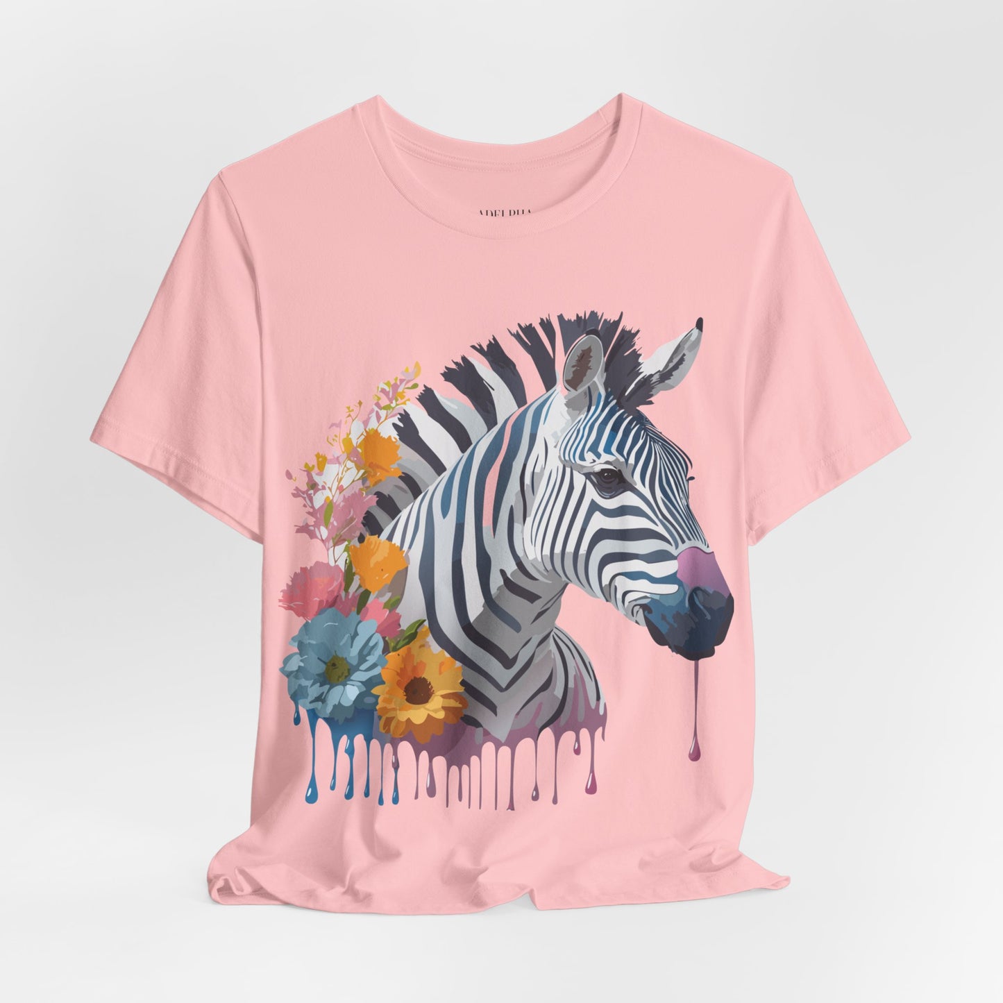 Natural Cotton Tee Shirt with Zebra