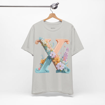 Natural Cotton Tee Shirt - Letters Collection - X Printify