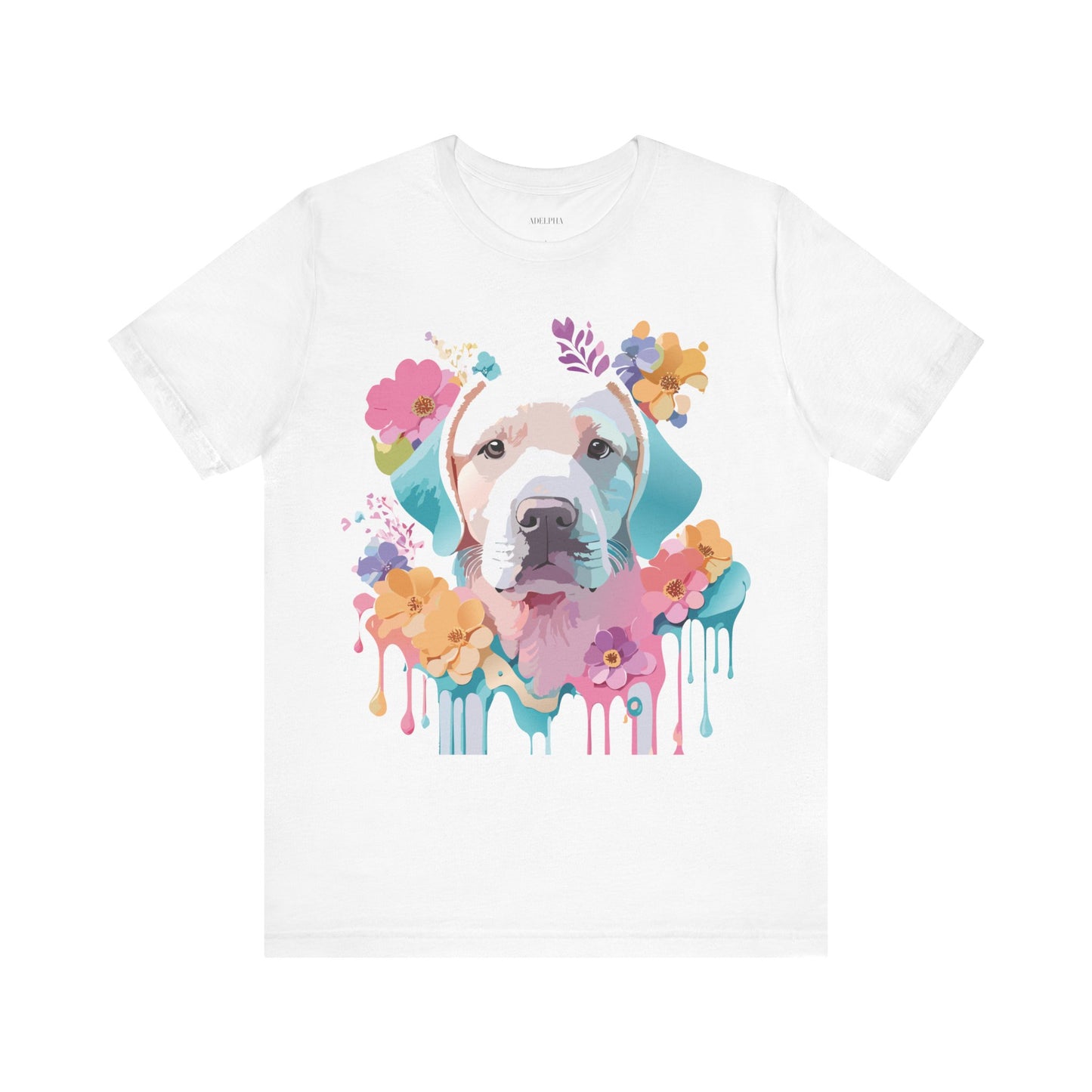 Natural Cotton Tee Shirt with Dog