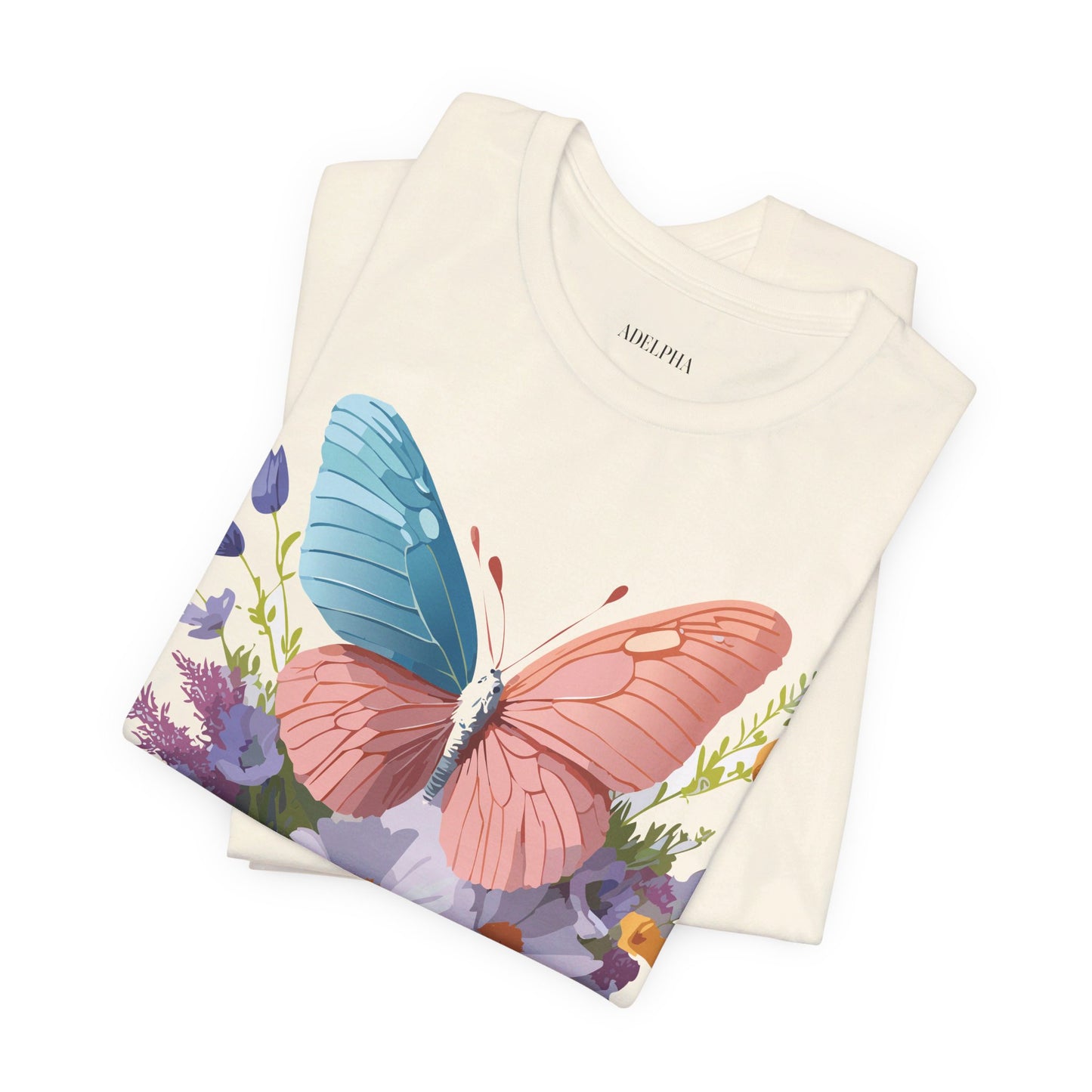 T-shirt en coton naturel avec papillon