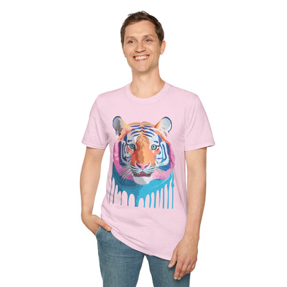 Tiger Print Unisex Softstyle Breathable Cotton Tee 64000 Gildan Shirt