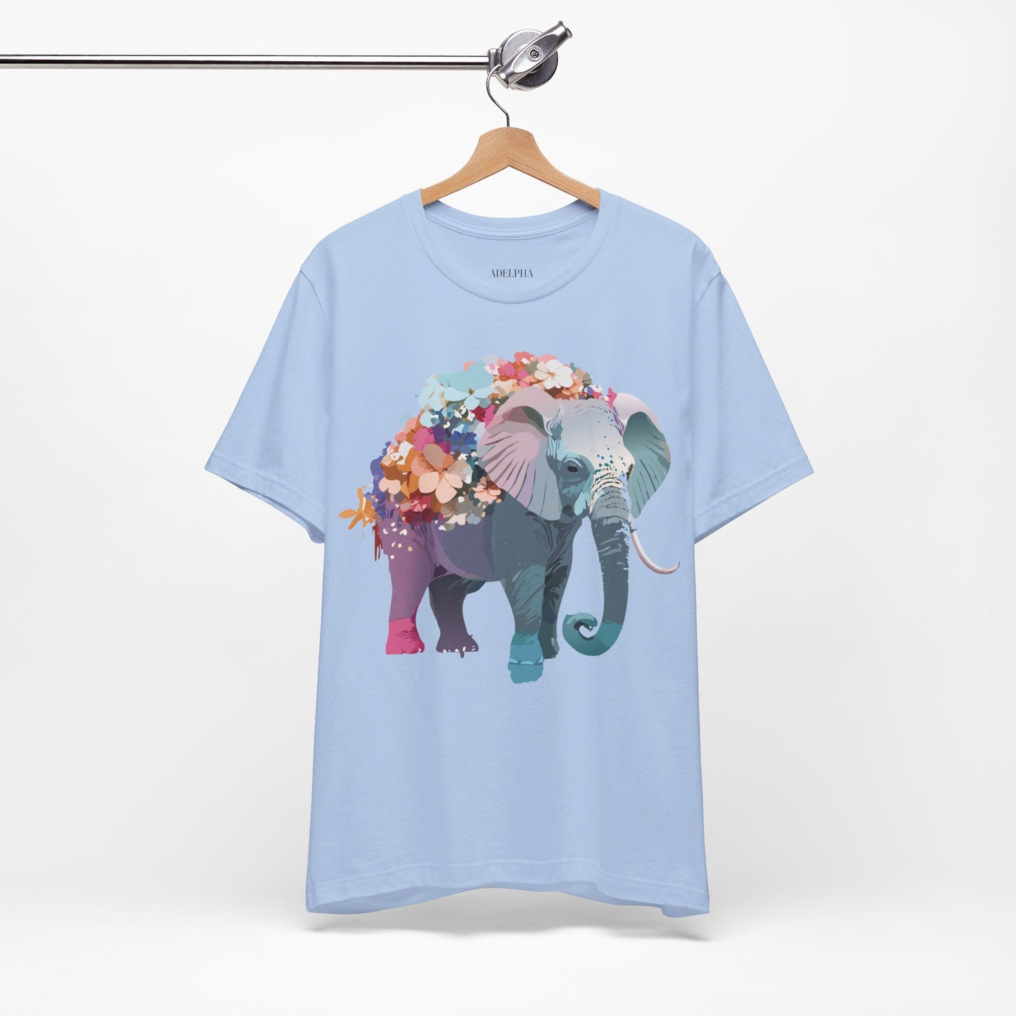 Natural Cotton Tee Shirt with Elephant